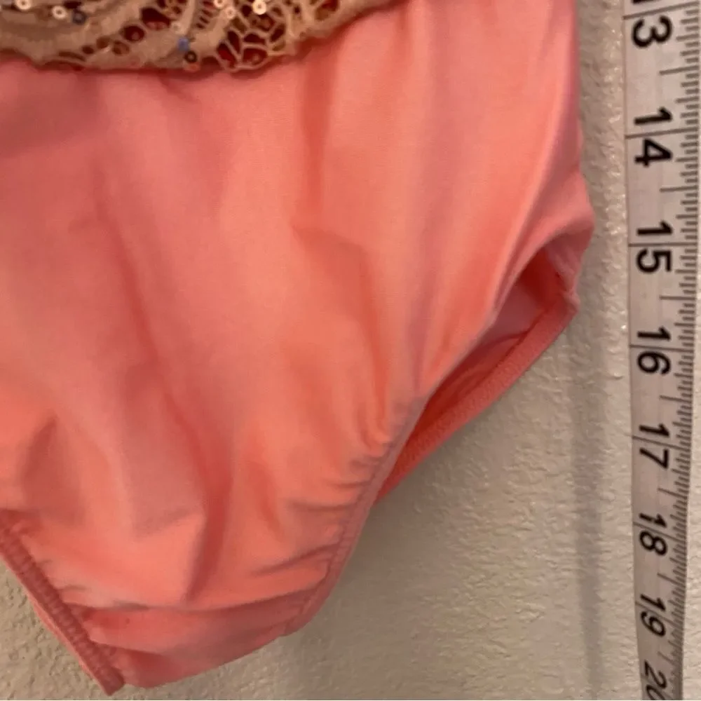 Revolution Dance Costume leotard mauve dusty rose pink lace RC19779 child MC